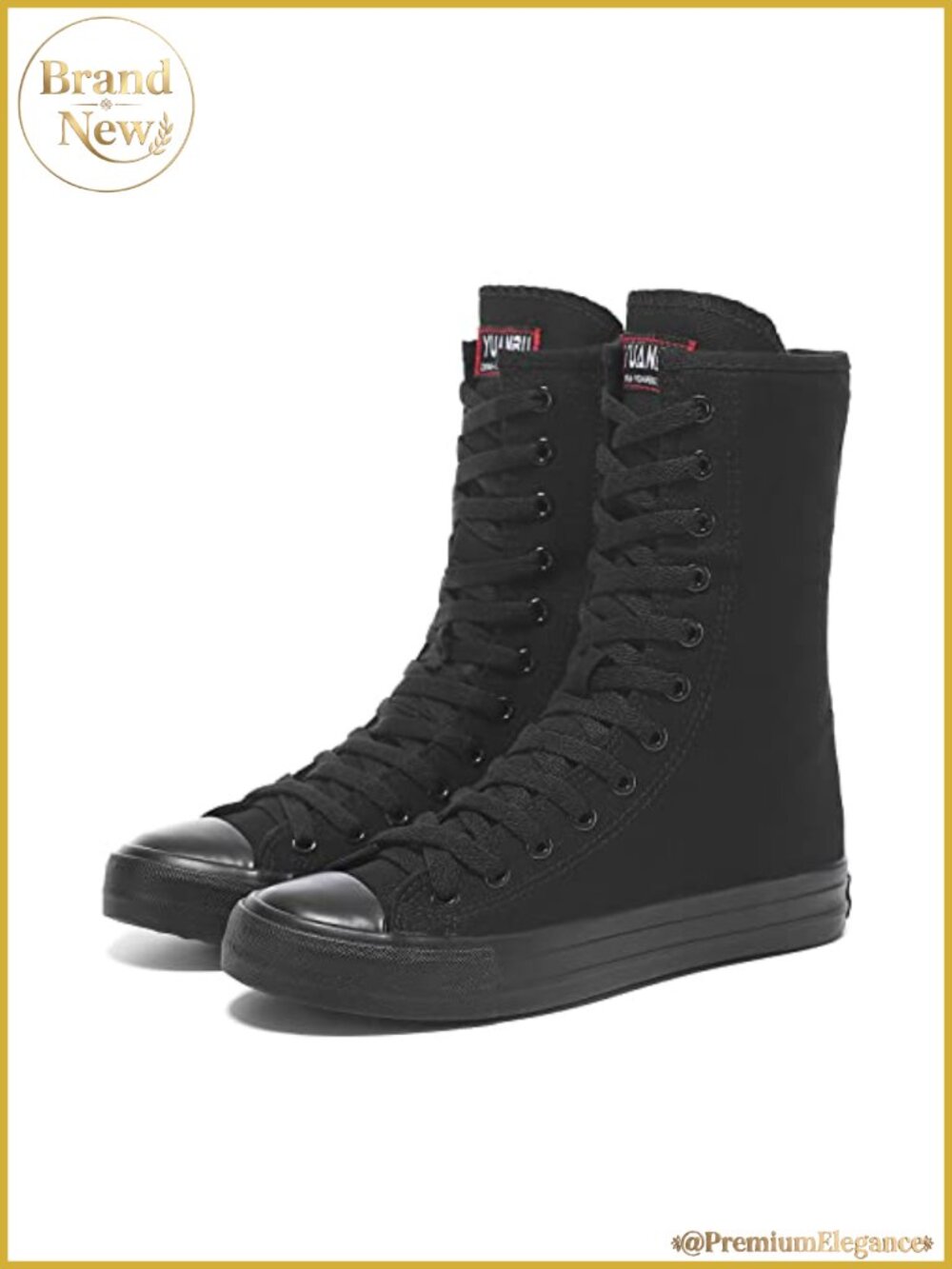 Women's High Top Canvas Sneakers Lace Up Fashion Casual Shoes Easy On Off